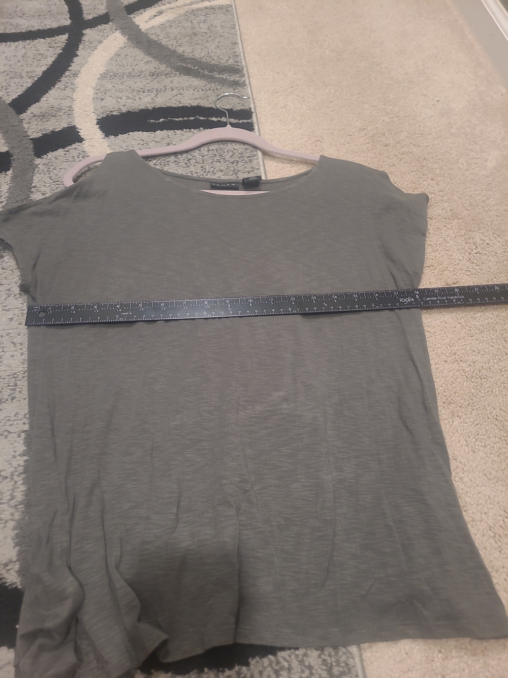 Tahari Womens Small Cold Shoulder Olive Green S/S Blouse - Picture 8 of 11